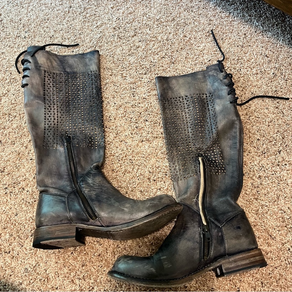 Bed Stu knee high gray boots size 9.5